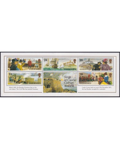 F-EX59875 GUERNSEY UK ENGLAND 1993 MNH SIEGUE OF CORNET CASTLE SHIP.