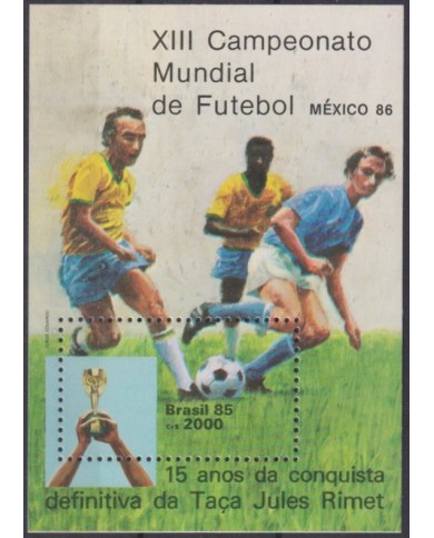 F-EX61805 BRAZIL MNH 1985 WORLD SOCCER CHAMPIONSHIP FOOTBALL CUP JULES RIMET.