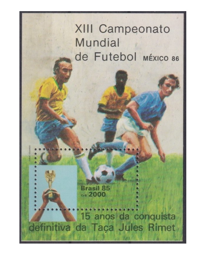 F-EX61805 BRAZIL MNH 1985 WORLD SOCCER CHAMPIONSHIP FOOTBALL CUP JULES RIMET.