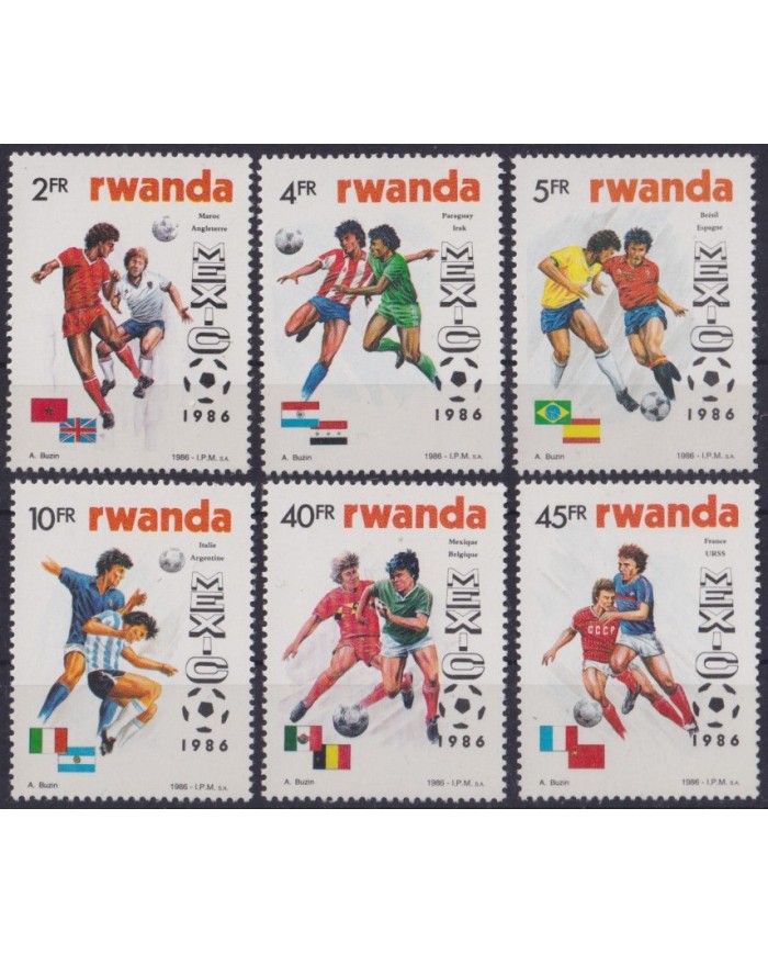 F-EX63481 RWANDA MNH 1986 WORLD SOCCER CHAMPIONSHIP FOOTBALL CUP.