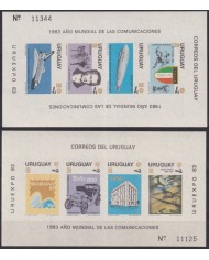 F-EX61921 URUGUAY MNH 1983 IMPERF COMMUNICATION YEAR CARS AUTO ZEPPELIN.