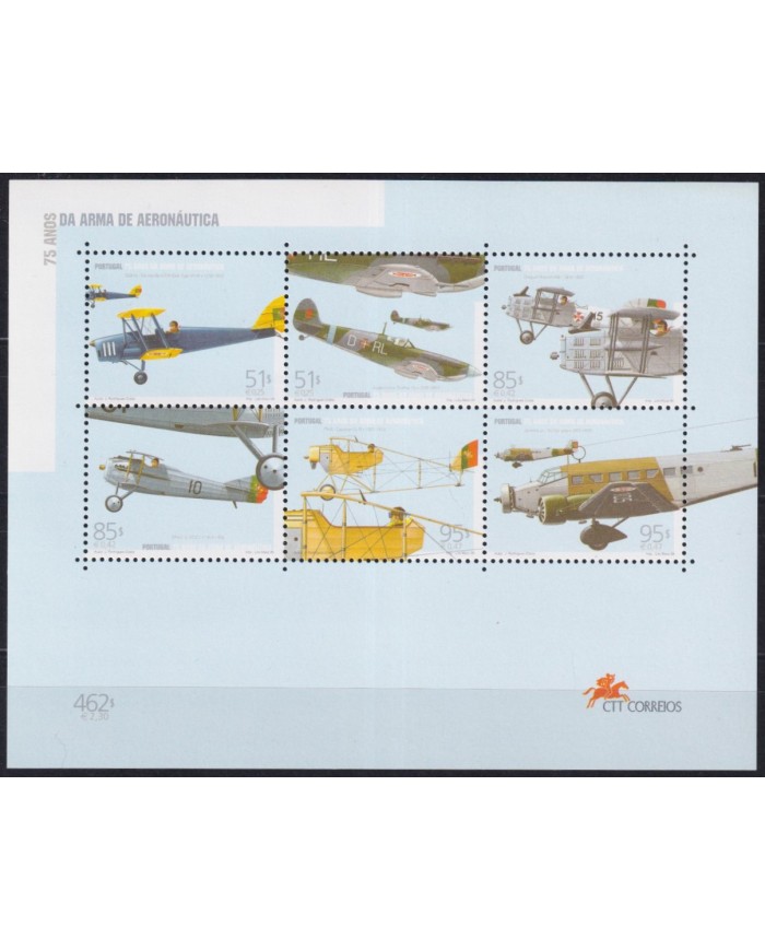 F-EX59891 PORTUGAL MNH 1999 75º ANNIV AIR FORCE AIRPLANE AVION.