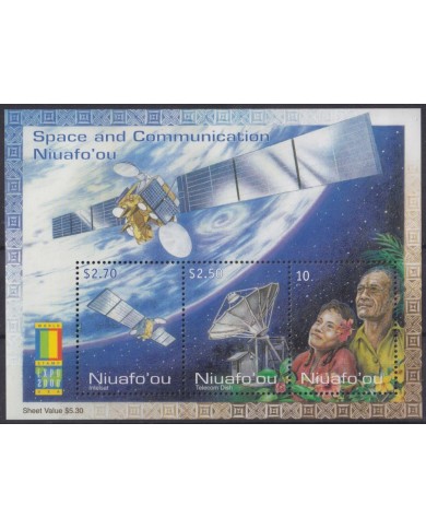 F-EX62041 NIUAFO´OU MNH 2000 SPACE & COMMUNICATIONS RADAR SATELLITE COSMOS.