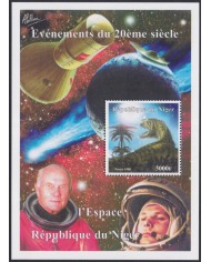 F-EX62490 NIGER MNH 1998 COSMOS SPACE EXPLORATION GLENN GAGARIN DINOSAUR.
