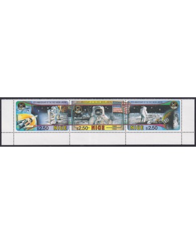 F-EX62299 NIUE MNH 1998 25TH ANNIV MANNED MOON LANDING COSMOS SPACE.