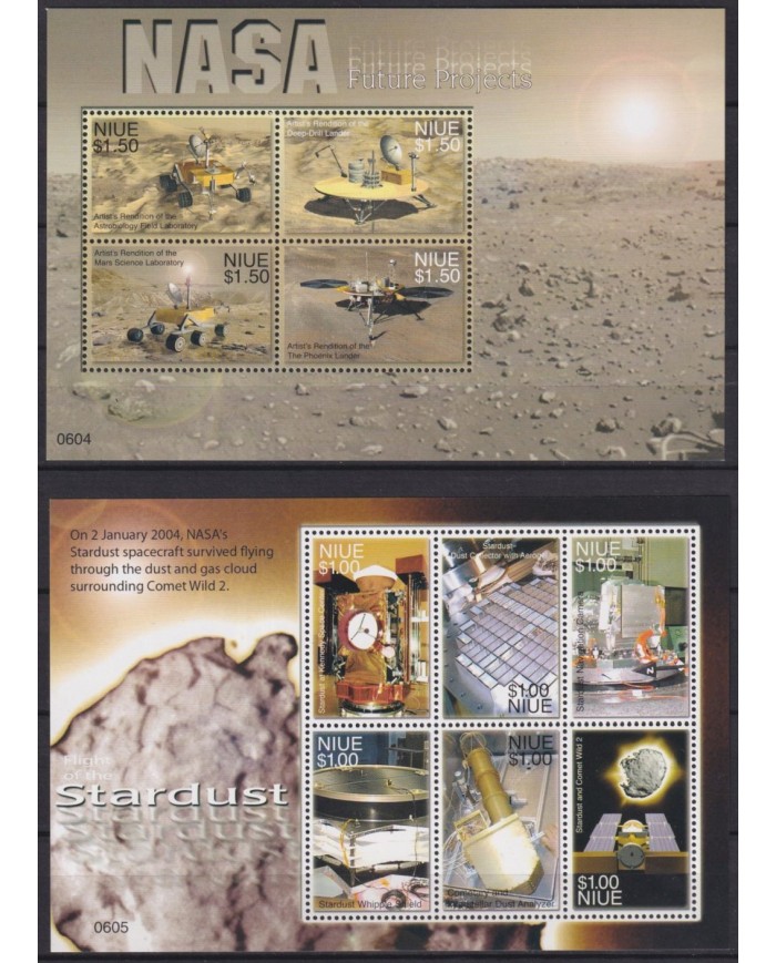 F-EX62638 NIUE MNH 2009 25TH ANNIV MANNED MOON LANDING COSMOS SPACE.