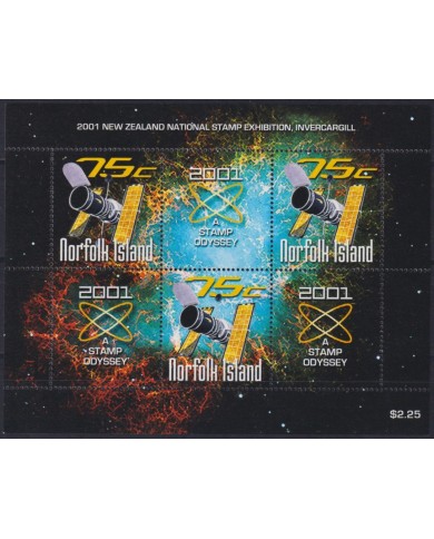 F-EX62728 NORFOLK IS MNH 2001 SPACE COSMOS EXPLORATION SATELLITE ODYSSEY STAMPS.