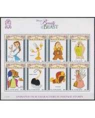 F-EX59899 ST VINCENT MNH 1993 DISNEY MOVIE CARTOON COMICS BEAUTY & THE BEST.