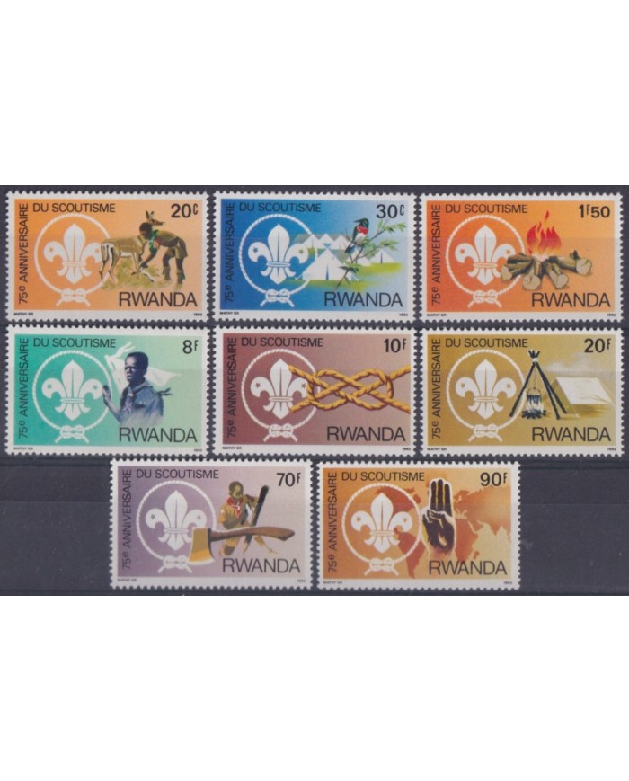 F-EX63561 RWANDA MNH 1981 75 ANNIV BOYS SCOUT.