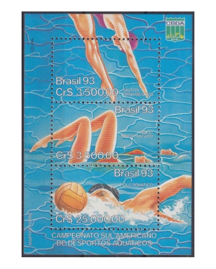 F-EX61819 BRAZIL MNH 1993 SPORT WATER SOUTH AMERICA CHAMPIONSHIP GAMES.