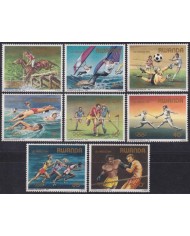 F-EX63562 RWANDA MNH 1984 LOS ANGELES OLYMPIC GAMES SOCCER HOCKEY FENCING.