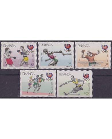 F-EX63480 RWANDA MNH 1988 SEOUL OLYMPIC GAMES TENNIS TABLE BOXING ATHLETISM.