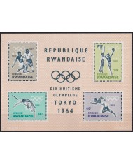 F-EX63619 RWANDA MNH 1964 TOKYO OLYMPIC GAMES ATHLETISM SOCCER BASKET.