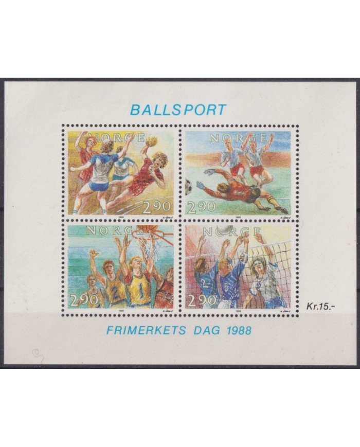 F-EX61828 NORWAY NORGE MNH 1988 SPORT SOCCER HANDBALL BASKETBALL VOLLEYBALL.