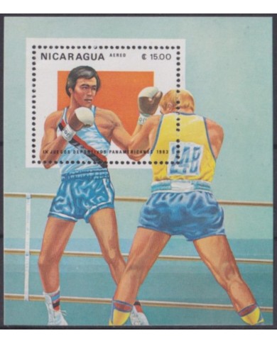 F-EX61829 NICARAGUA MNH 1983 IX PANAMERICAN GAMES BOXING SHEET.