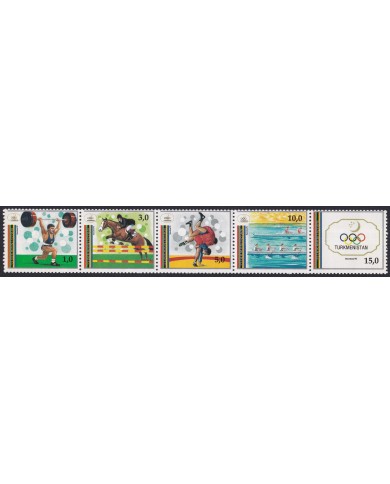 F-EX63066 TURKMENISTAN MNH 1992 BARCELONA OLYMPIC GAMES TRYP EQUESTRIAN.