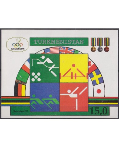 F-EX63067 TURKMENISTAN MNH 1992 BARCELONA OLYMPIC GAMES SHEET.