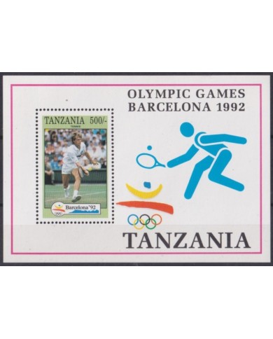 F-EX63068 TANZANIA MNH 1992 BARCELONA OLYMPIC GAMES TENNIS.