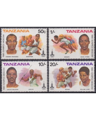 F-EX63478 TANZANIA MNH 1980 MOSCOW OLYMPIC GAMES JAVELIN BOXING ATHLETISM.