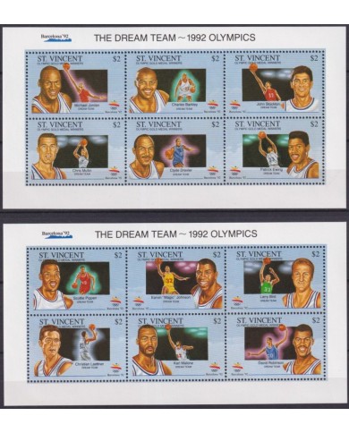 F-EX62680 ST VINCENT MNH 1992 BARCELONA OLYMPIC GAMES DREAM TEAM BASKETBALL.