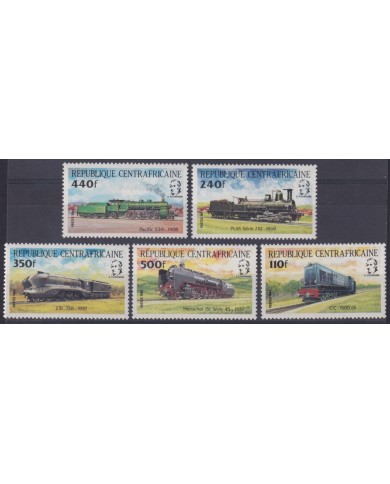 F-EX63233 CENTRAL AFRICA MNH 1984 RAILROAD RAILWAYS TRAIN FERROCARRIL LOCOMOTIVES.