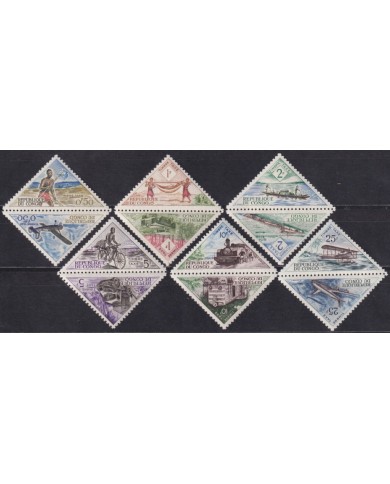 F-EX62858 CONGO MNH 1961 POSTAGE DUE TRANSPORT RAILROAD AUTO CICLE AIRPLANE SHIP.