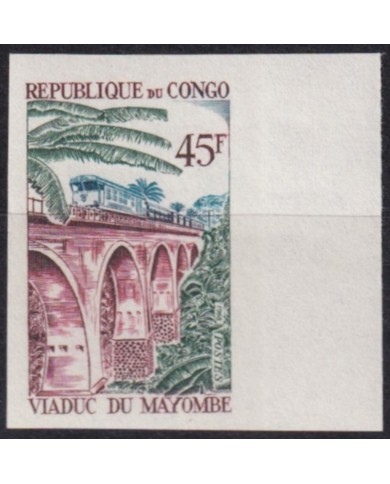 F-EX63591 CONGO MNH 1968 IMPERF VIADUCT MAYOMBE BRIDGE RAILROAD TRAIN FERROCARRIL LOCOMOTIVES.