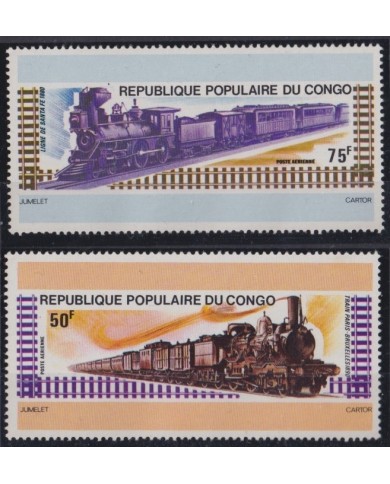 F-EX63589 CONGO MNH 1975 RAILROAD TRAIN FERROCARRIL LOCOMOTIVES RAILWAYS.