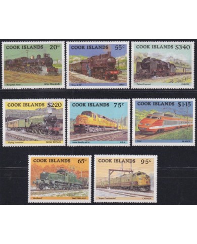 F-EX62856 COOK IS MNH 1985 RAILROAD RAILWAYS FERROCARRIL TRAIN LOCOMOTIVE.