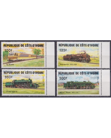 F-EX63594 YVORY COAST MNH 1984 RAILROAD RAILWAYS FERROCARRIL TRAIN LOCOMOTIVE.