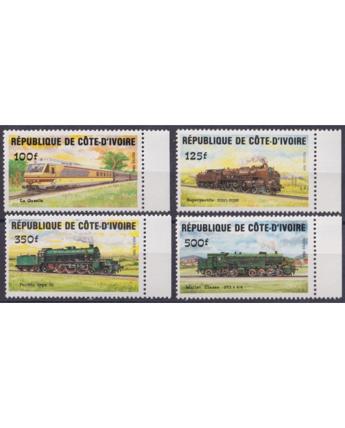 F-EX63594 YVORY COAST MNH 1984 RAILROAD RAILWAYS FERROCARRIL TRAIN LOCOMOTIVE.