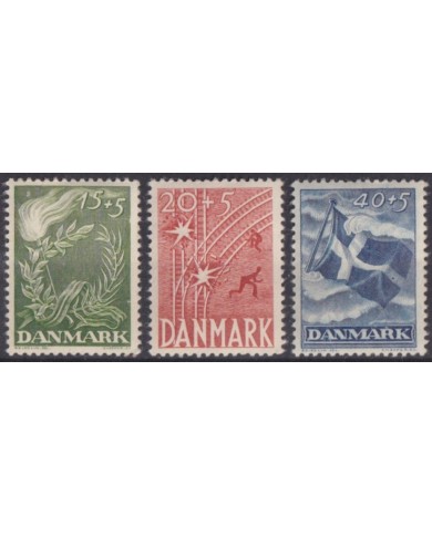 F-EX63282 DANMARK DENMANRK MNH 1947 WWII LIBERATION ANNIV RAILROAD LINE TRAIN.