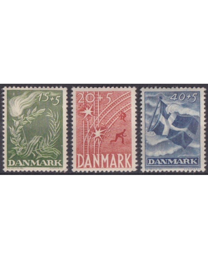 F-EX63282 DANMARK DENMANRK MNH 1947 WWII LIBERATION ANNIV RAILROAD LINE TRAIN.
