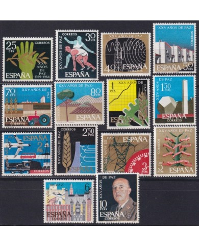 F-EX62771 ESPAÑA SPAIN MNH 1957 XXV YEAR OF PEACE RAILROAD HAND INDUSTRY AVION.