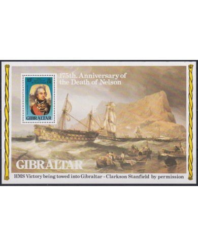 F-EX63766 GIBRALTAR MNH 1980 175th ANNIV DEATH LORD NELSON HMS VICTORY SHIP.