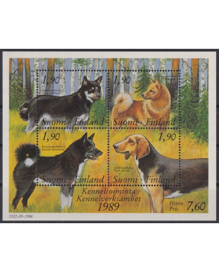 F-EX64227 FINLAND MNH 1989 DOG PERROS.