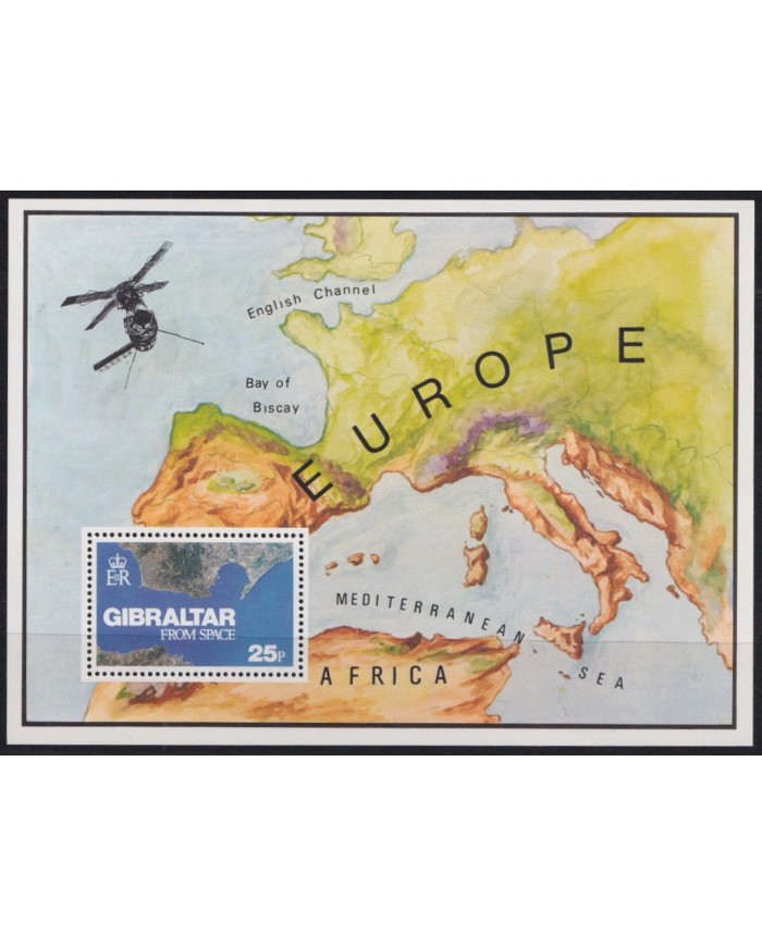 F-EX63767 GIBRALTAR MNH 1978 EUROPE MAP & GIBRALTAR FROM SPACE SATELLITE.