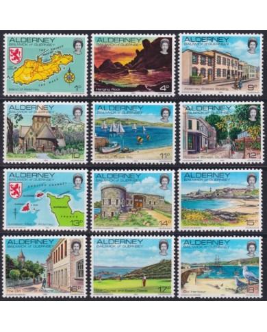 F-EX63768 UK ENGLAND ALDERNEY GUERNSEY MNH 1983 DEFINITE SET LANDSCAPE.