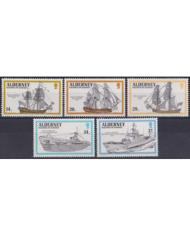 F-EX64229 UK ENGLAND GUERNSEY ALDERNEY MNH 1990 SHIP SUBMARINE.