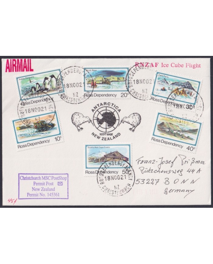 F-EX64200 ROSS DEPENDENCES 2002 ANTARCTIC SCOTT STATION RNZAF ICE CUBE FLIGHT.