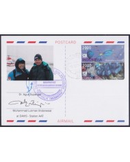 F-EX64191 INDONESIA 2001 ANTARCTIC EXPEDITION STATION POSTCARD.