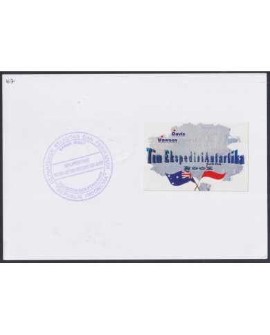 F-EX64191 INDONESIA 2001 ANTARCTIC EXPEDITION STATION POSTCARD.