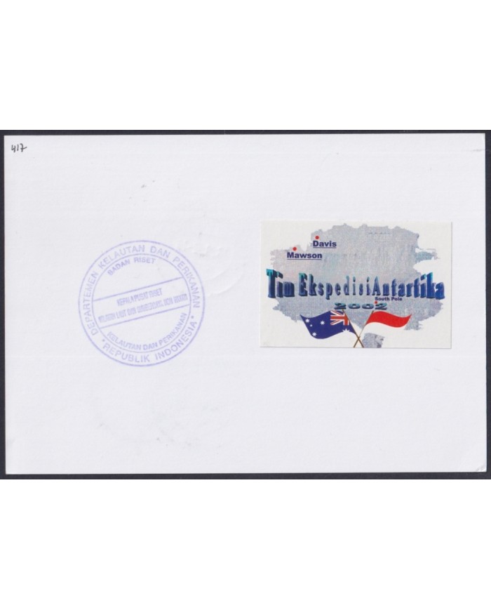 F-EX64191 INDONESIA 2001 ANTARCTIC EXPEDITION STATION POSTCARD.