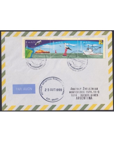 F-EX64174 BRAZIL 1999 ANTARCTIC STATION SHIP FERRAZ.