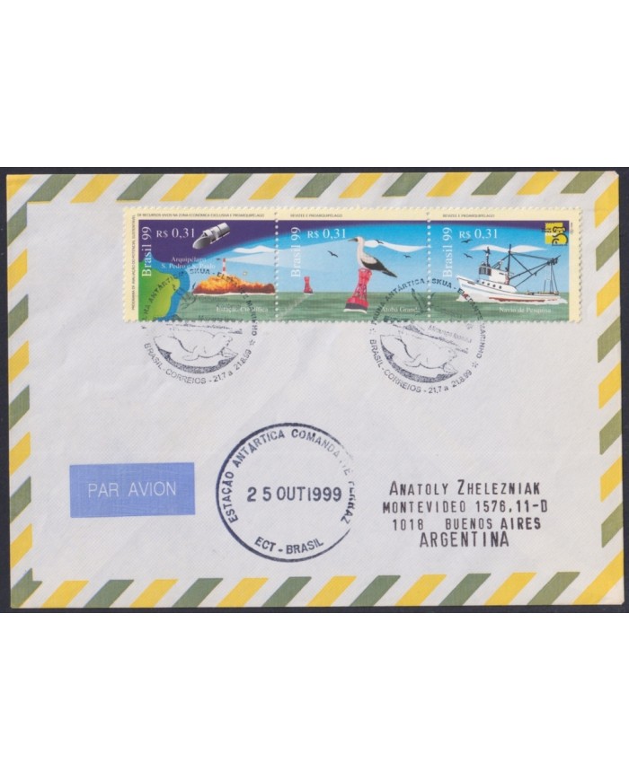 F-EX64174 BRAZIL 1999 ANTARCTIC STATION SHIP FERRAZ.