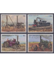 F-EX64062 ZAMBIA MNH 1983 RAILROAD LOCOMOTIVE RAILROAD TRAIN FERROCARRIL TRACTOR.