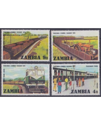 F-EX64061 ZAMBIA MNH 1976 RAILROAD LOCOMOTIVE RAILROAD TRAIN FERROCARRIL.