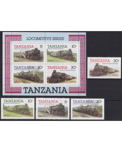 F-EX63757 TANZANIA MNH 1985 RAILROAD LOCOMOTIVE RAILROAD TRAIN FERROCARRIL.