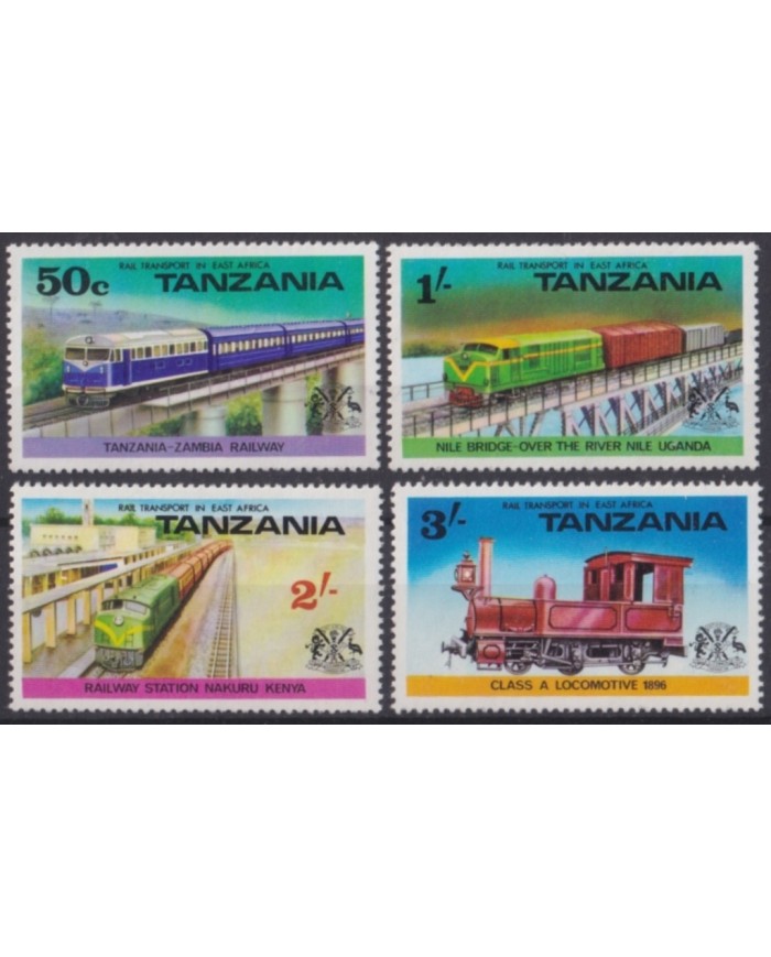 F-EX64040 TANZANIA MNH 1976 RAILROAD LOCOMOTIVE RAILROAD TRAIN FERROCARRIL.