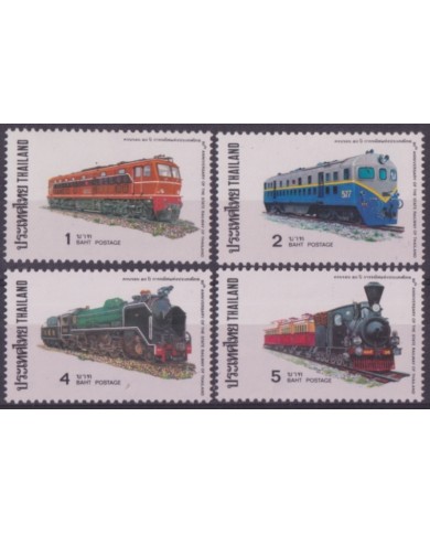 F-EX64041 THAILAND MNH 1977 80th RAILROAD LOCOMOTIVE RAILROAD TRAIN FERROCARRIL.
